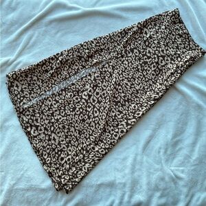 SHEIN Brown and Cream Leopard Print Midi Skirt